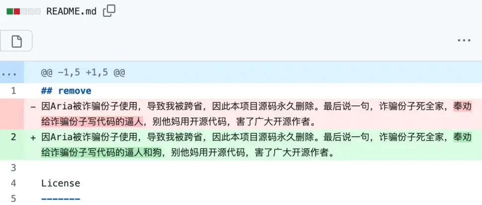 知名開源項目 Aria 被跨省，被迫刪庫插圖